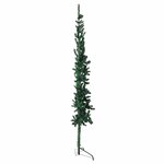 vidaXL Demi sapin de Noël artificiel mince avec support Vert 240 cm