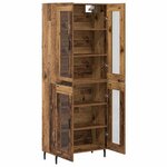 vidaXL Haut Armoire 2 Pièces Bois Ancien Bois Aggloméré et Verre