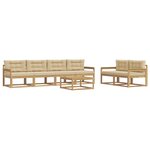 vidaXL Ensemble de canapés d'extérieur 6 Pièces Blanc et Beige