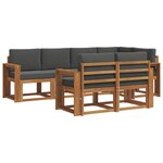 vidaXL Ensemble de canapés d'extérieur 7 Pièces Naturel et Anthracite