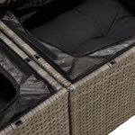 Ensemble de canapé de jardin de 13 pièces avec coussins gris poly rattan acacia