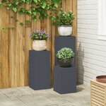 vidaXL Supports de plantes d'extérieur - Ensemble 3 pièces en anthracite