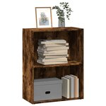 vidaXL Bibliothèque chêne fumé 60x30x77 cm bois d'ingénierie