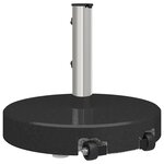 vidaXL Base de parasol sur roues   avec poignée  en granit noir de 29 kg  ronde.