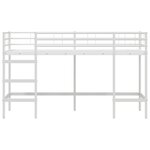 vidaXL Lit mezzanine pour enfants Blanc 99 5 x 190 cm Acier