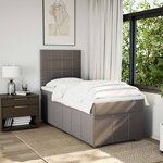 vidaXL Sommier à lattes de lit avec matelas Taupe 100x200 cm Tissu