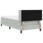 vidaXL Lit à ressorts avec matelas Gris clair 90x200 cm Velours