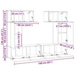 vidaXL Ensemble de meuble TV 6 Pièces Gris béton Bois d'ingénierie