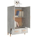 vidaXL Buffet haut Gris béton 70x31x115 cm Bois d'ingénierie