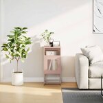vidaXL Table de chevet rose 36x39x78 cm acier laminé à froid
