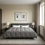 vidaXL Duvet d'hiver Matelassé Gris clair 220 x 260 cm Microfibre