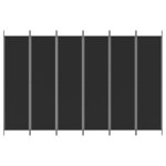 vidaXL Cloison de séparation 6 panneaux Noir 300x200 cm Tissu