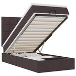 vidaXL Cadre de lit ottoman avec matelas marron foncé 80x200 cm tissu