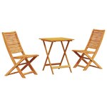 vidaXL Set de meubles d'extérieur 3 Pièces Bois naturel 60 x 60 x 75 cm