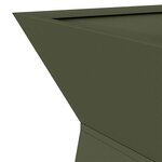 vidaXL Pots de jardin en forme de pilier   2 pièces  avec bol vert olive  dimensions 35x35x73 cm  en acier.