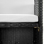 vidaXL Salon de jardin encastrable 5 Pièces et coussins Rotin Noir