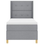 vidaXL Lit à ressorts avec matelas Gris clair 80 x 200 cm tissu
