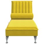 vidaXL Chaise longue de massage avec traversin jaune velours