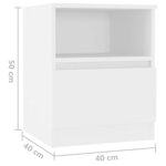 vidaXL Tables de chevet 2 Pièces blanc 40x40x50 cm bois d'ingénierie