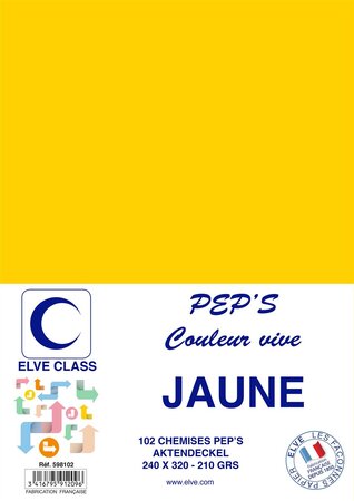 Pqt de 102 Chemises 210 g 240 x 320 mm PEP'S Coloris Vifs Jaune ELVE