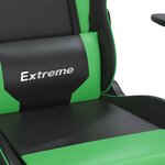 vidaXL Chaise de jeu de massage et repose-pied Noir et vert Similicuir