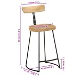 vidaXL Tabourets de bar lot de 2 49x43x88 cm bois de manguier massif