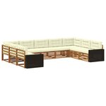 vidaXL Ensemble de canapés d'extérieur 9 Pièces Naturel et Crème
