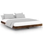 vidaXL Cadre de lit sans matelas chêne fumé 200x200 cm bois ingénierie