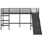 vidaXL Lit superposé pour enfants avec toboggan Noir et anthracite