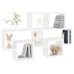 vidaXL Étagère murale forme d'auto Blanc 82x15x51 cm Bois d’ingénierie