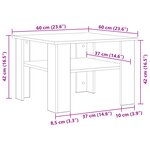 Table basse vidaXL en chêne noir  60x60x42 cm  en bois d'ingénierie