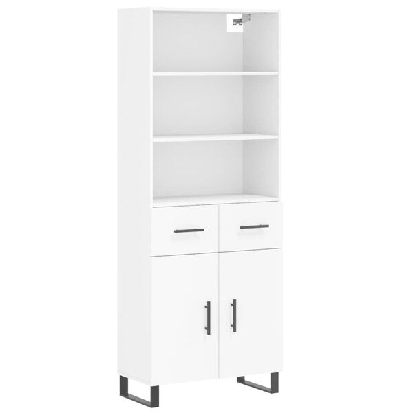 vidaXL Buffet haut Blanc 69 5x34x180 cm Bois d'ingénierie