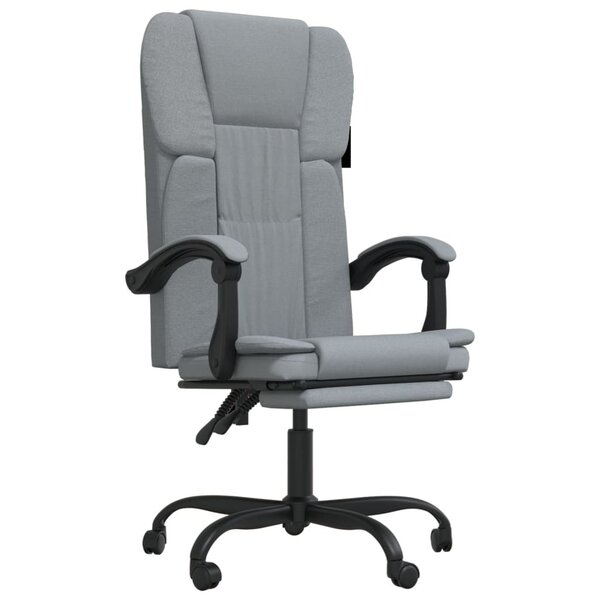 Chaise fauteuil siège pivotante de inclinable de bureau informatique étude clair tissu gris 02_0024237