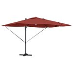 vidaXL Parasol Roma à Bras Déporté Rouge et Noir 352 x 251 x 265 cm