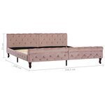 vidaXL Cadre de lit sans matelas rose velours 200x200 cm