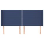 vidaXL Tête de lit avec oreilles Bleu 183x16x118/128 cm Tissu