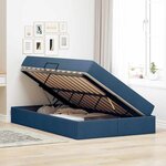vidaXL Lit avec rangement et matelas Bleu 120 x 200 cm Polyester