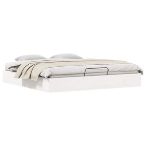 vidaXL Cadre de lit ottoman avec rangement Blanc 200 x 200 cm