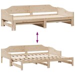 vidaXL Lit de jour avec lit gigogne 90x200 cm bois de pin massif