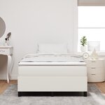 vidaXL Lit à ressort avec matelas - Crème petit double en tissu corduroy