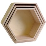 Étagères hexagonales en bois 3 pièces