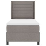 Lit Box Spring vidaXL avec Matelas et LED en Taupe  100x200 cm Tissu