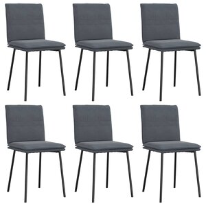 vidaXL Chaises à manger lot de 6 gris foncé velours