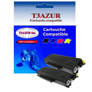 2 Toners compatibles avec Brother TN3170, TN3280 pour Brother HL3250, MFC8890DW - 8 000 pages - T3AZUR