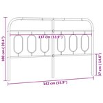 vidaXL Tête de lit métal noir 137 cm