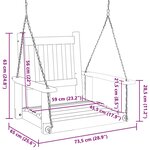 vidaXL Chaise balançoire de jardin chaînes en métal bois massif sapin