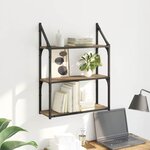 vidaXL Étagère Murale avec étagère Chêne artisanal 60 x 21 x 78 5 cm
