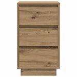 vidaXL Armoire de chevet et lumières LED chêne artisanal 38x34x65 cm