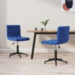 vidaXL Chaises pivotantes à manger lot de 2 bleu velours