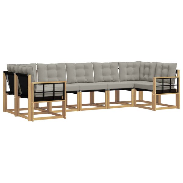 vidaXL Ensemble de canapés d'extérieur 7 pc Blanc et gris clair